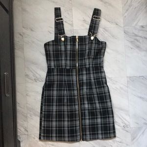 Forever 21 Black Plaid Size Small Zip Up Dress